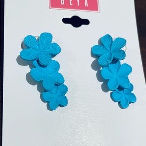 Blue Floral Earrings